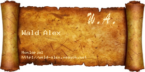 Wald Alex névjegykártya